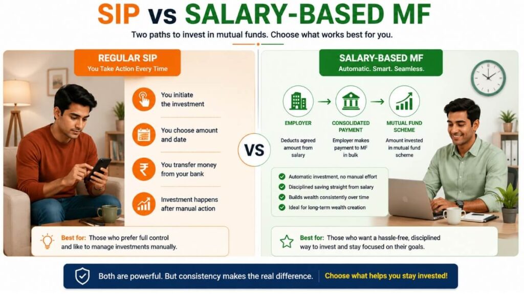 SEBI Salary Mutual Fund Investment
Regular SIP vs SEBI salary based mutual fund investment comparison