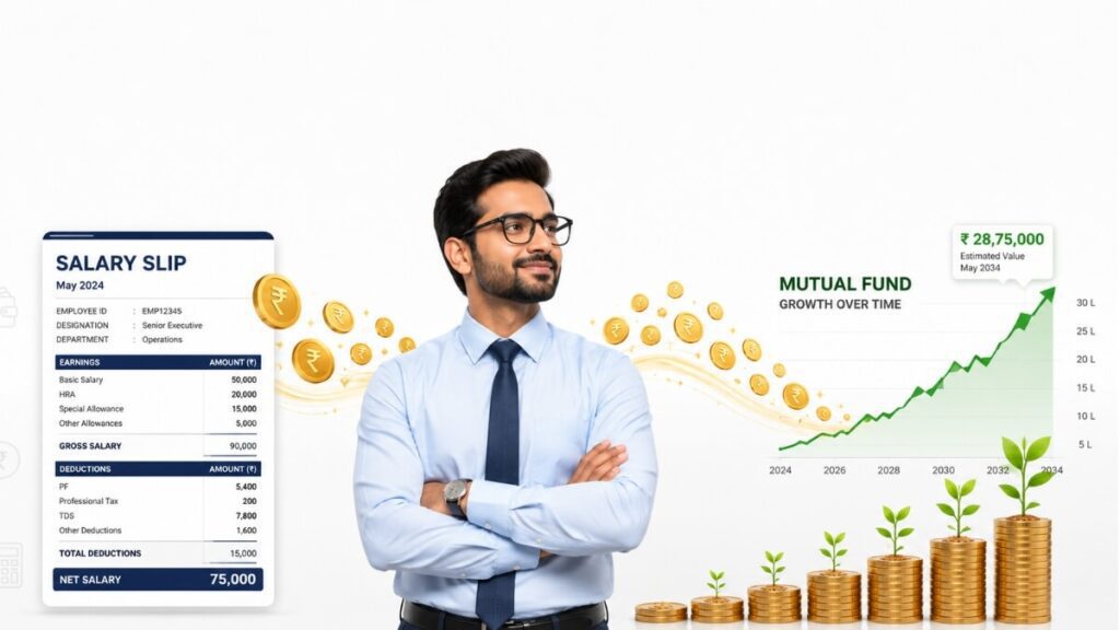 SEBI salary mutual fund investment salary slip to MF growth chart