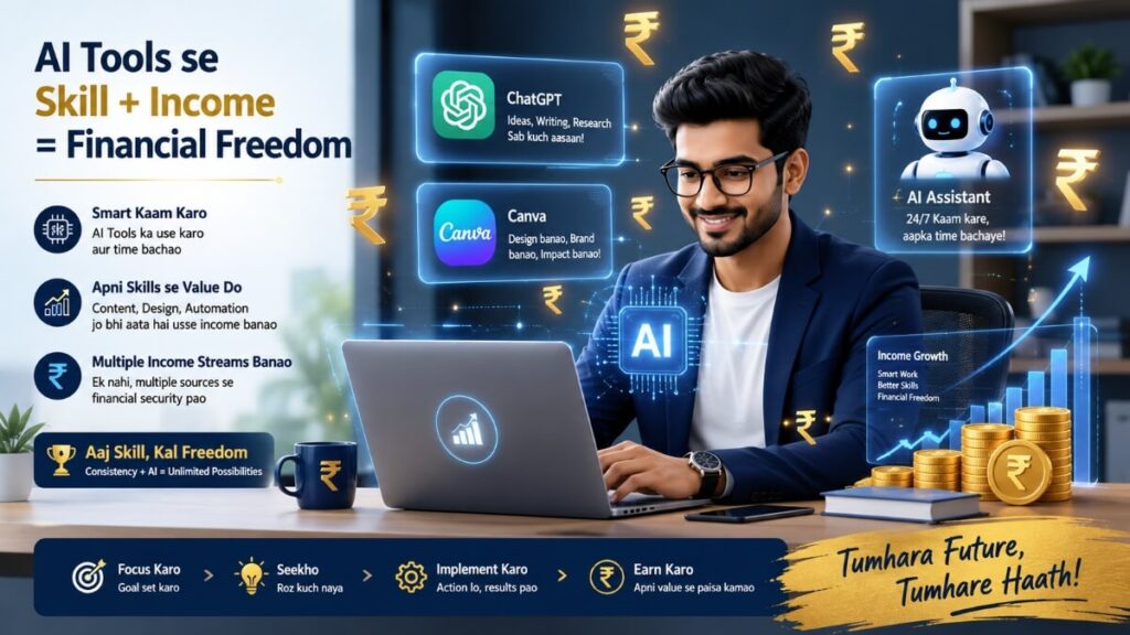 AI tools se paise kaise kamaye 2026 ChatGPT aur Canva se financial freedom
