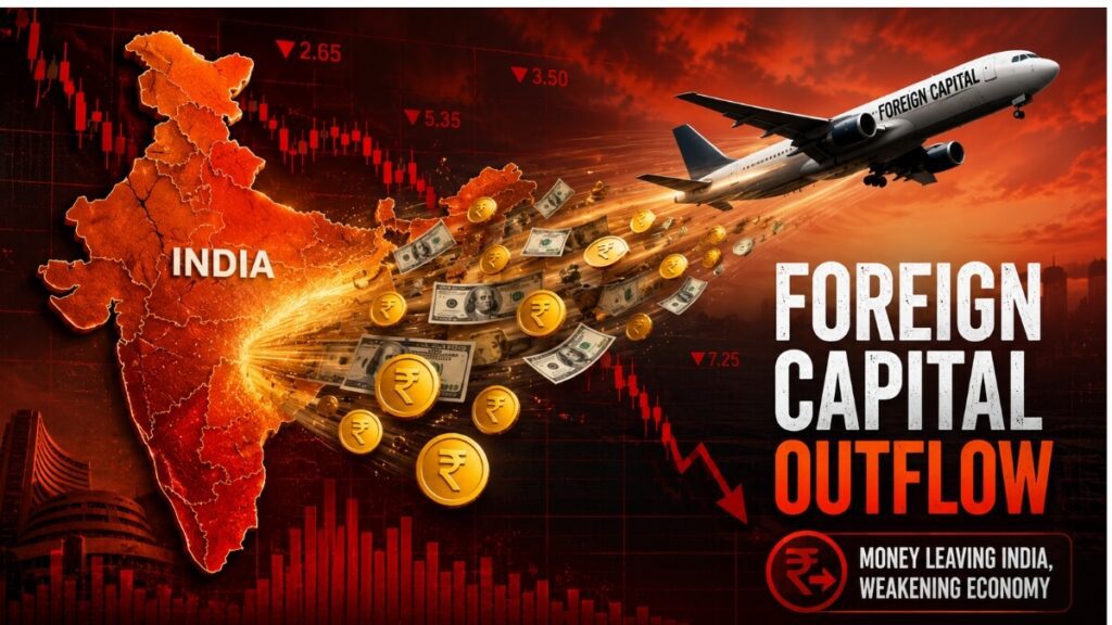 foreign capital outflow from india causing rupee to fall in 2026