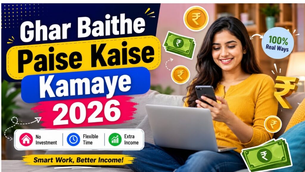 ghar baithe paise kaise kamaye mobile se 2026 real ways