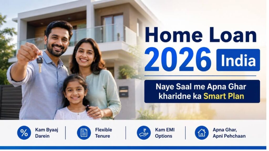 Indian family with house keys showing home loan 2026 India with low interest rates