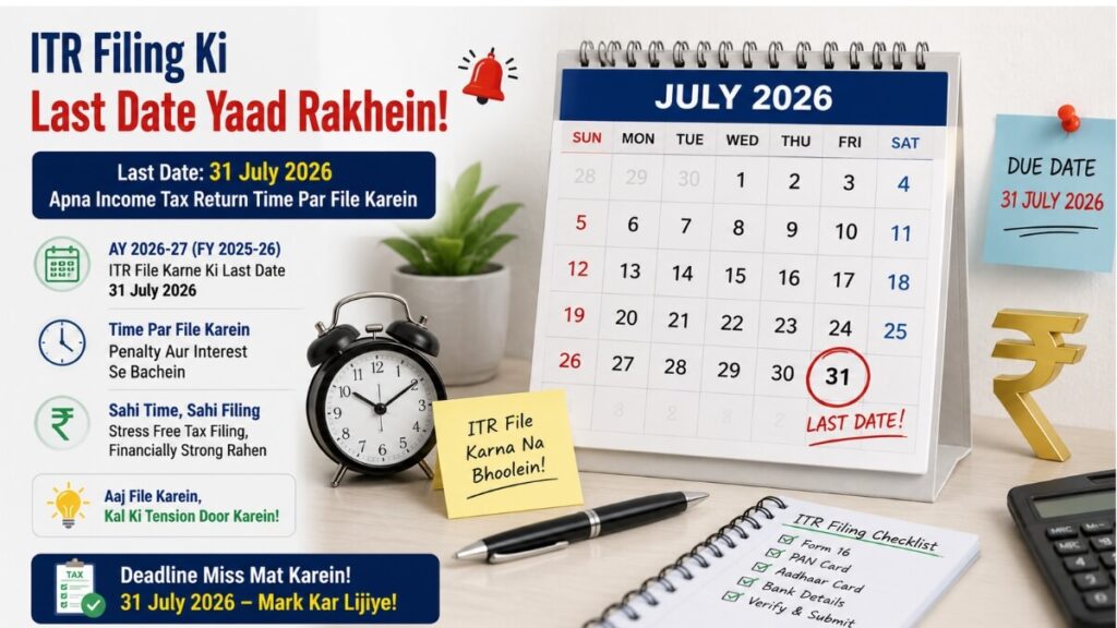 ITR filing last date July 2026 calendar