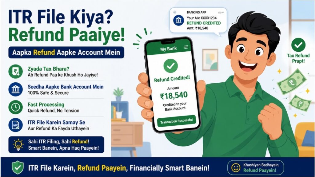 ITR filing ke baad tax refund bank account mein