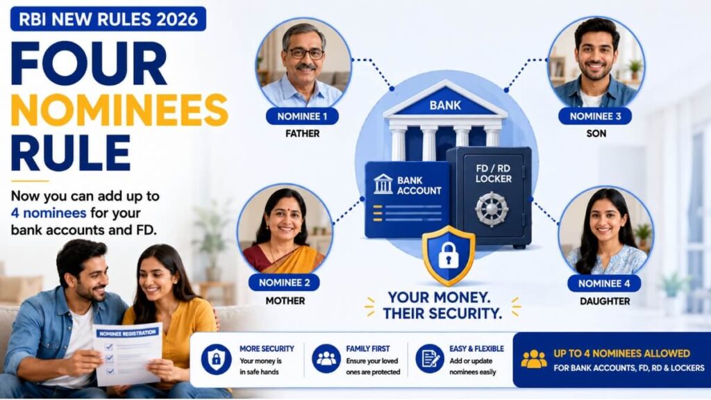 RBI Credit Score Rules 2026 four nominees rule for bank account and FD