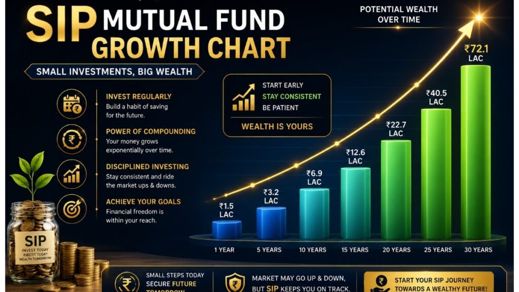 SIP mutual fund growth chart India long term returns