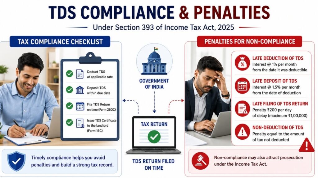 TDS compliance checklist and penalties under Section 393 Income Tax Act 2025