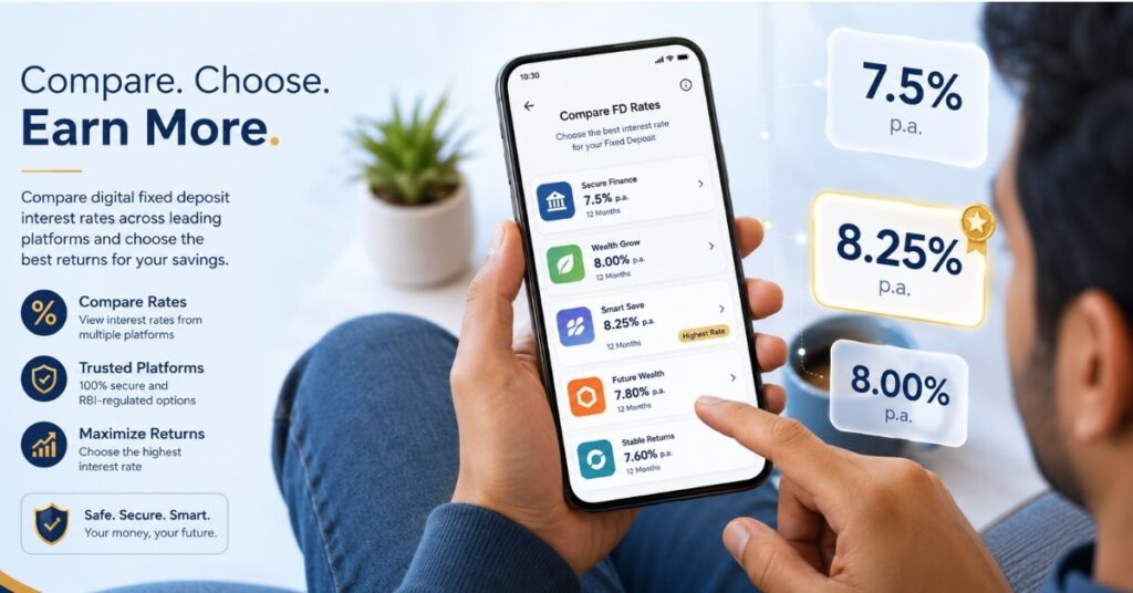 Best digital fixed deposit platforms comparison India 2026
