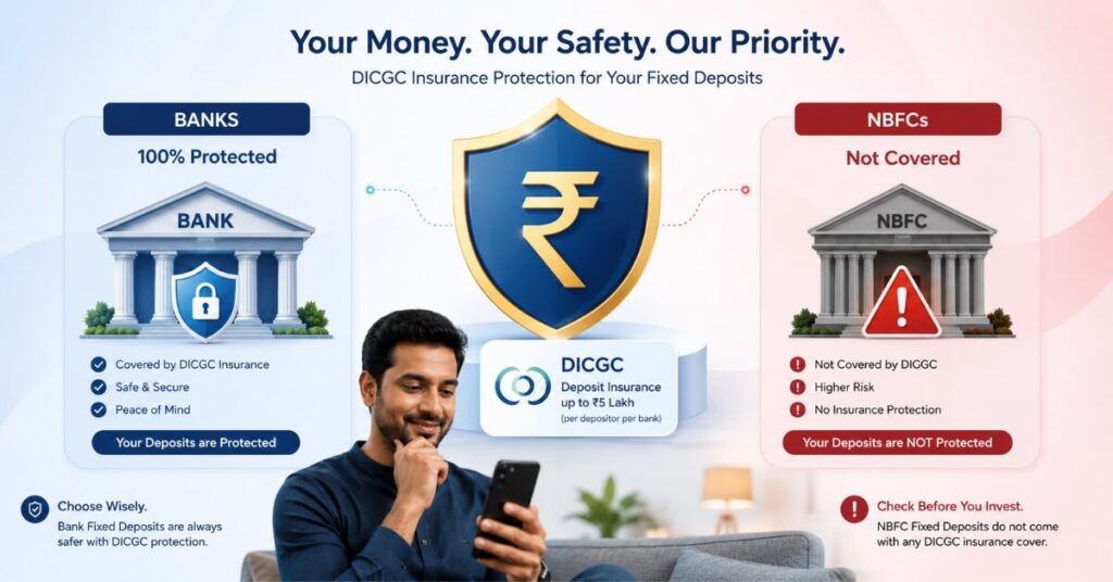 DICGC insurance protection for digital fixed deposit in India