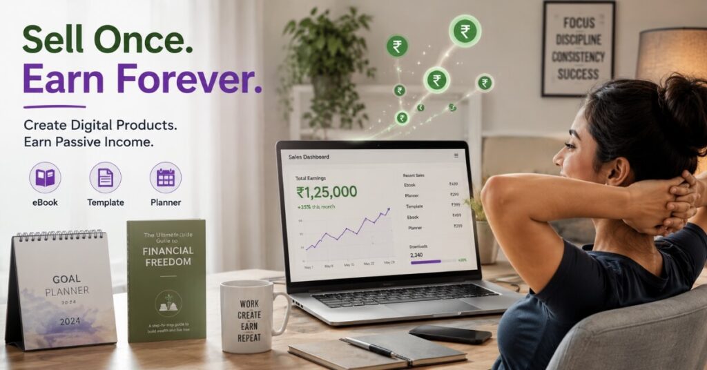 sell digital products earn money online without investment passively