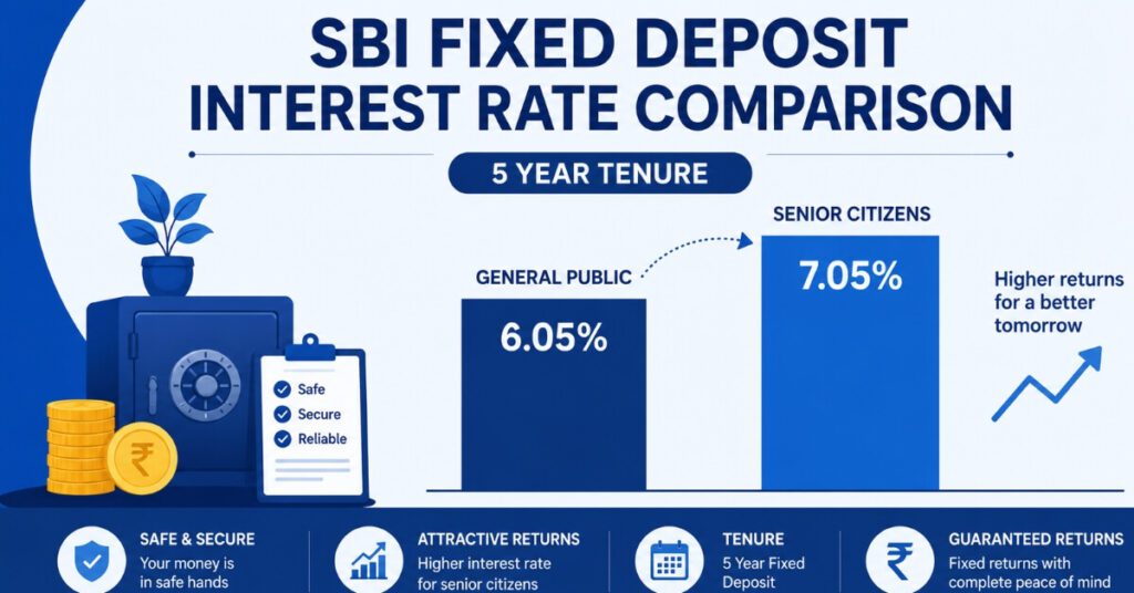 SBI FD interest rate comparison senior citizen vs general public