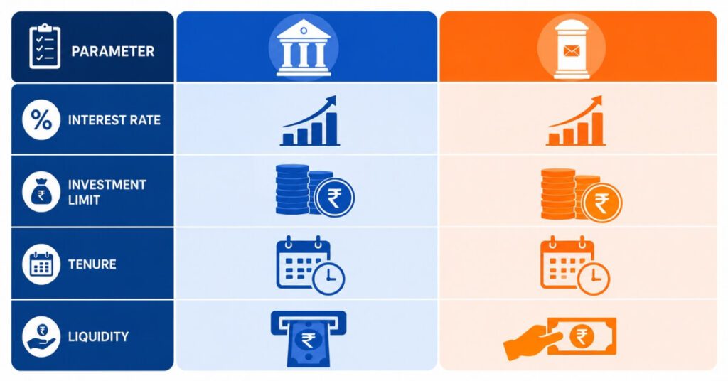 SBI FD vs post office senior citizen savings scheme comparison