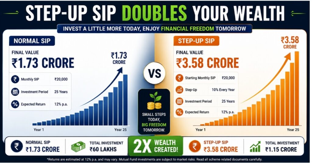 Step-up SIP strategy to build 1 crore portfolio faster with annual increase