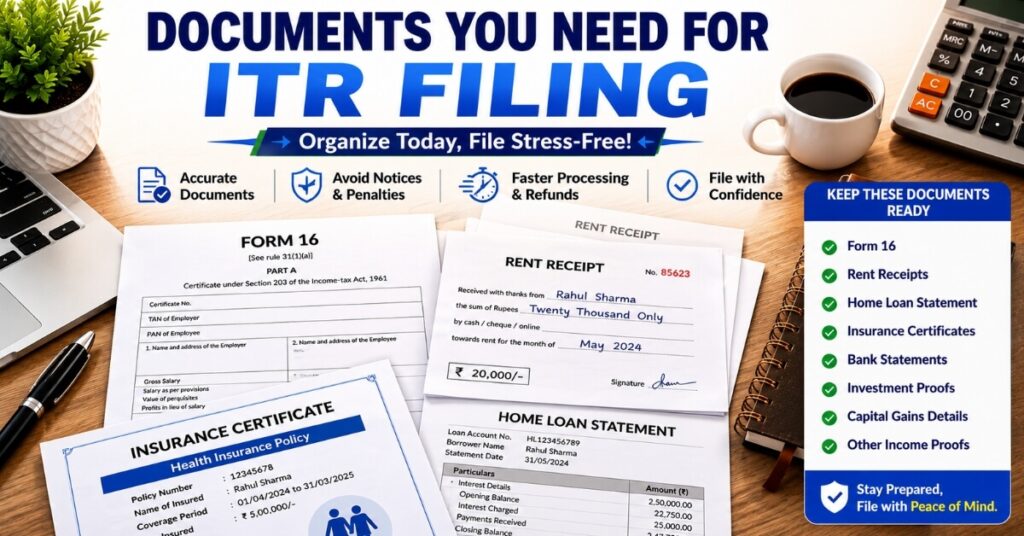 Tax documents needed to avoid common ITR filing mistakes