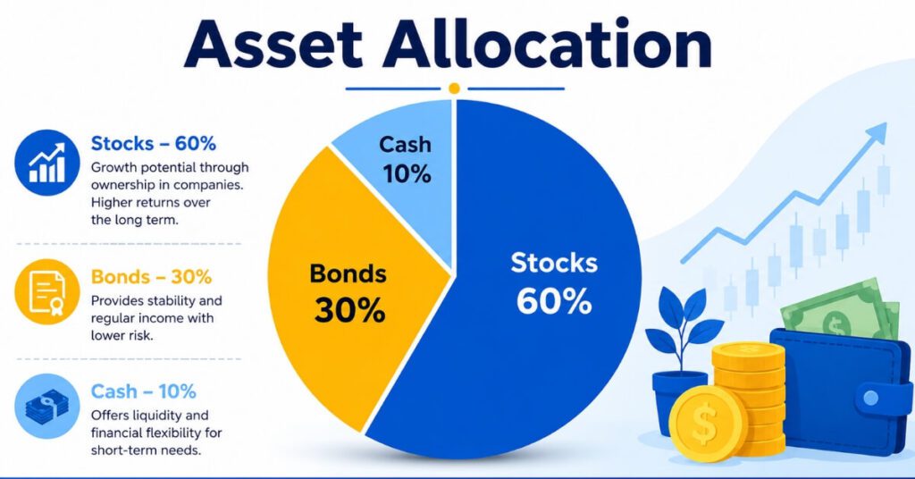 Asset allocation chart for investment portfolio for beginners