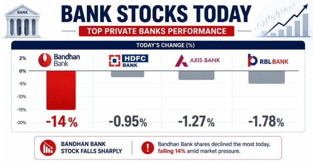 text: Bandhan Bank share price comparison with private banks