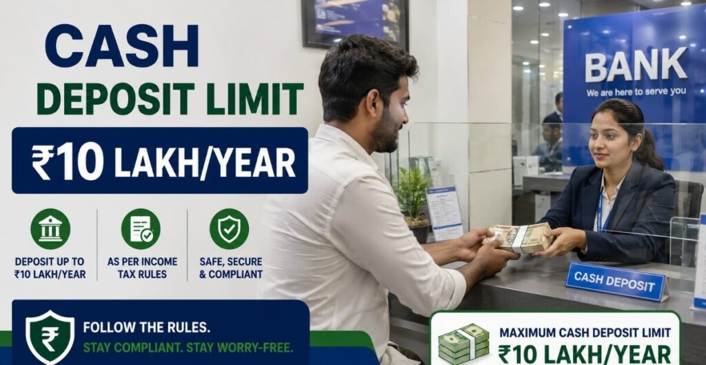 Cash deposit limit in savings account per income tax rules
