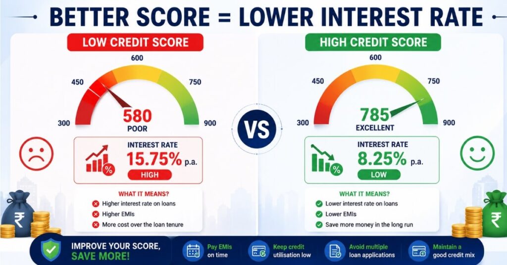 How cibil score impacts personal loan interest rate