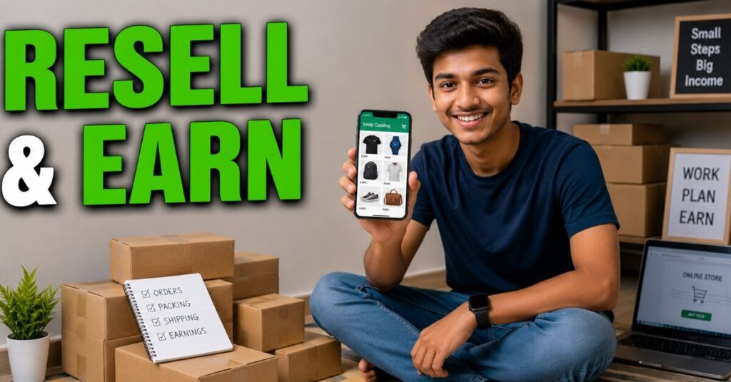 Student reselling products online through mobile apps
