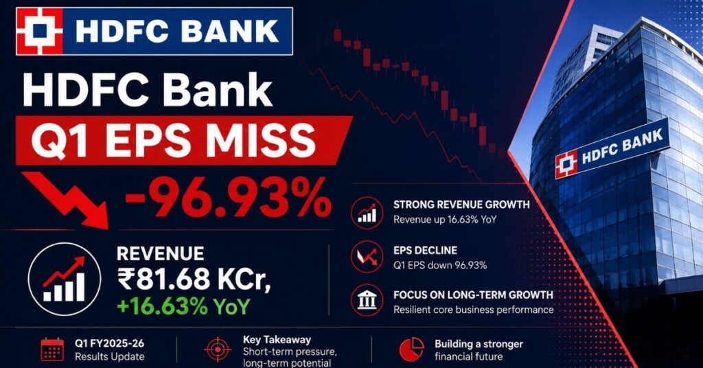 HDFC Bank Q1 2027 earnings results showing EPS miss