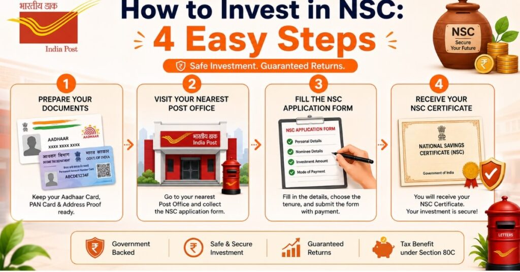 Step by step guide to invest in NSC at post office