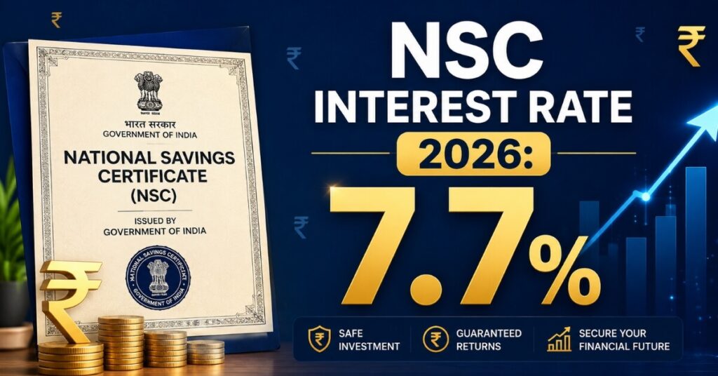 NSC interest rate 2026 chart showing 7.7% annual returns