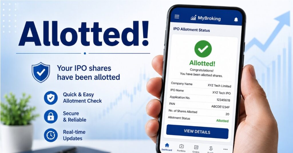 Checking NSE IPO allotment status online through mobile broking app
