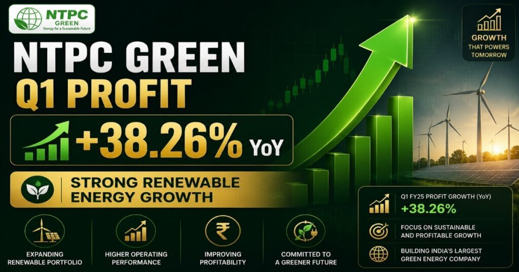 NTPC Green Energy Q1FY27 earnings results showing 38% profit growth