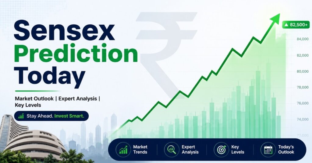 Sensex Prediction Today market chart showing index movement