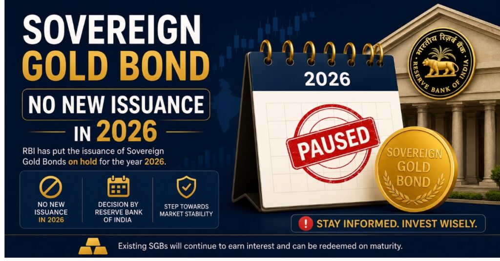 Sovereign Gold Bond 2026 status update paused for new investors