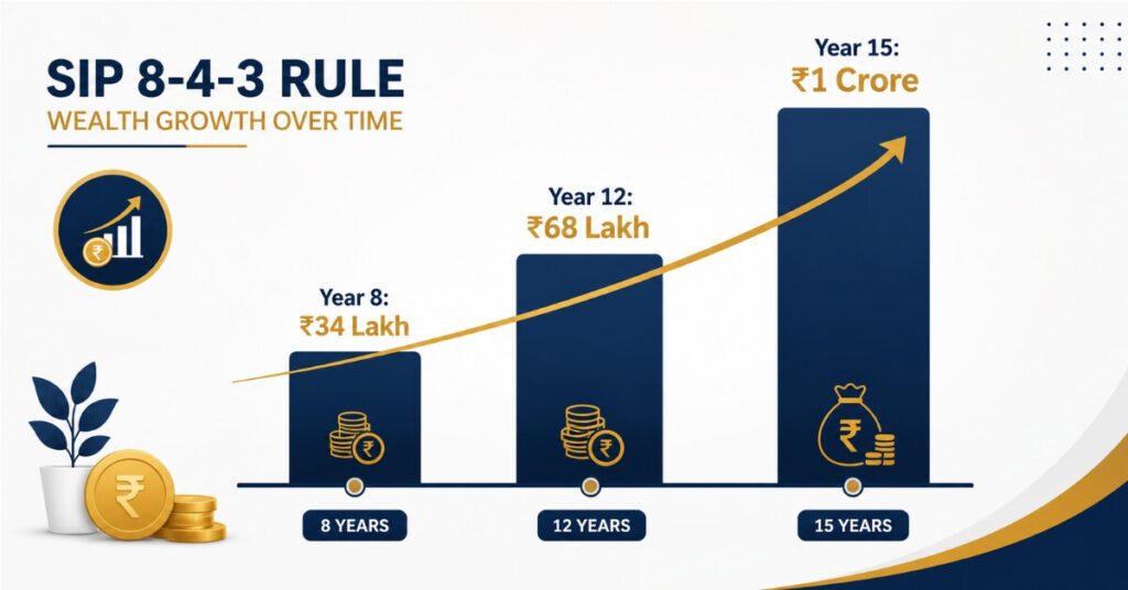 SIP 8 4 3 rule Rs 21250 monthly investment growth chart