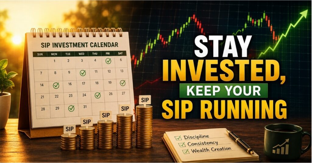 Continuing SIP investments during a share market crash for long-term growth
