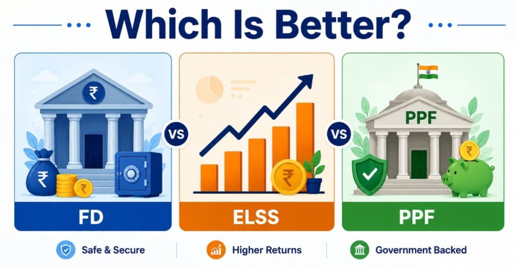 Tax Saving FD Interest Rate 2026 versus ELSS and PPF comparison