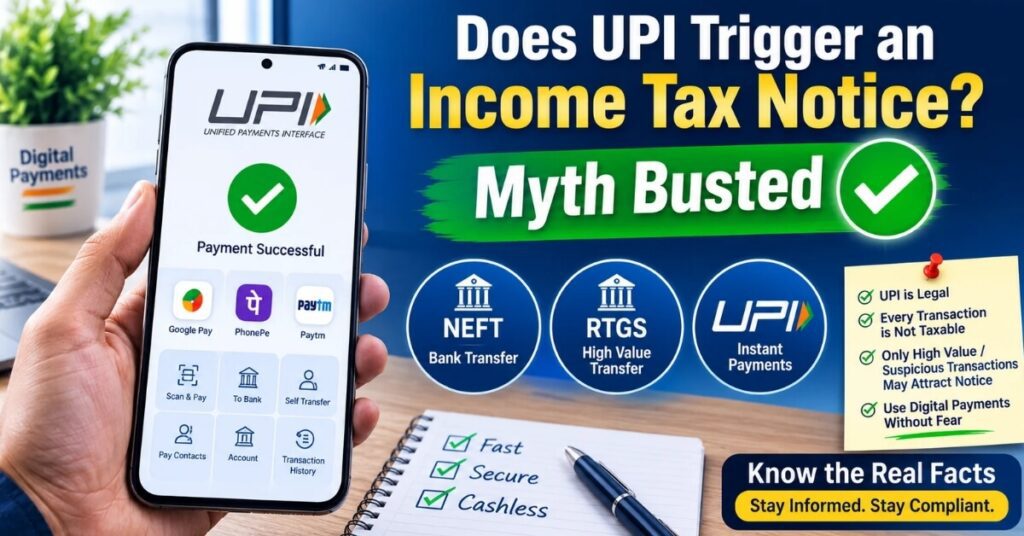 UPI NEFT transactions and income tax notice myth explained