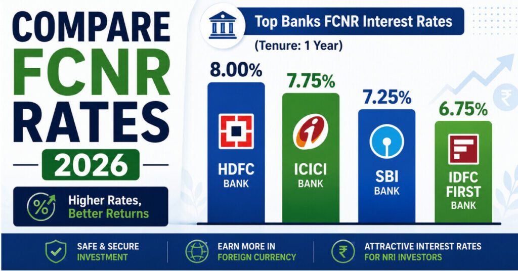 FCNR deposit rate comparison across major Indian banks 2026