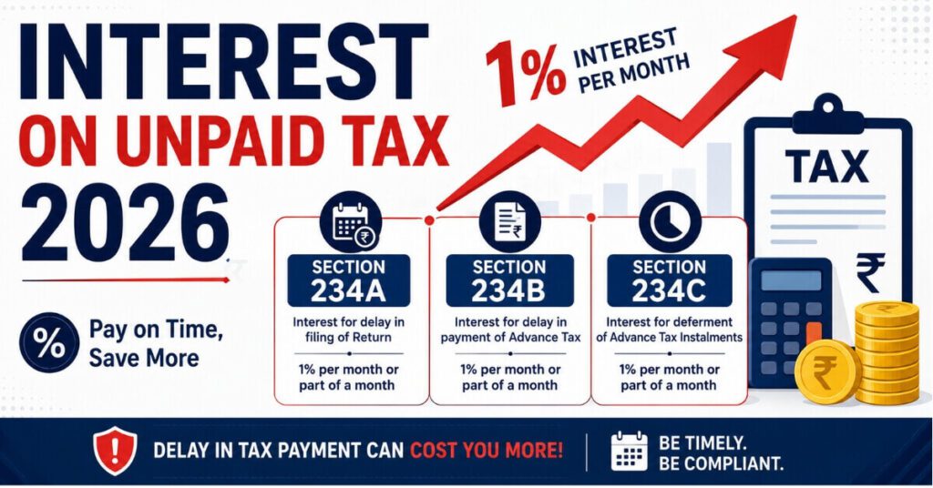Interest under Section 234A 234B 234C on unpaid income tax