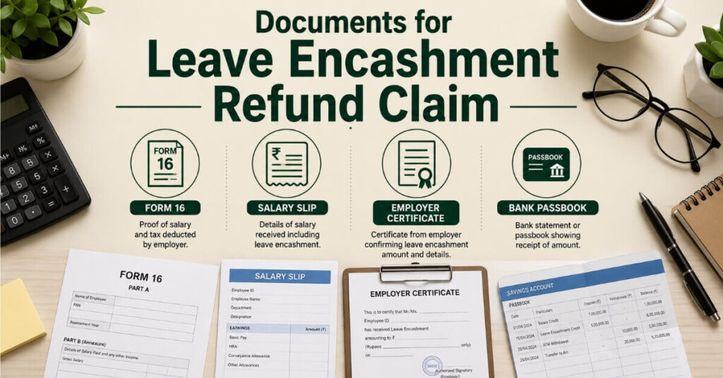 Documents required for Leave Encashment Refund Claim application