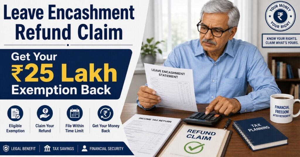 Leave Encashment Refund Claim guide for retirees explaining tax exemption