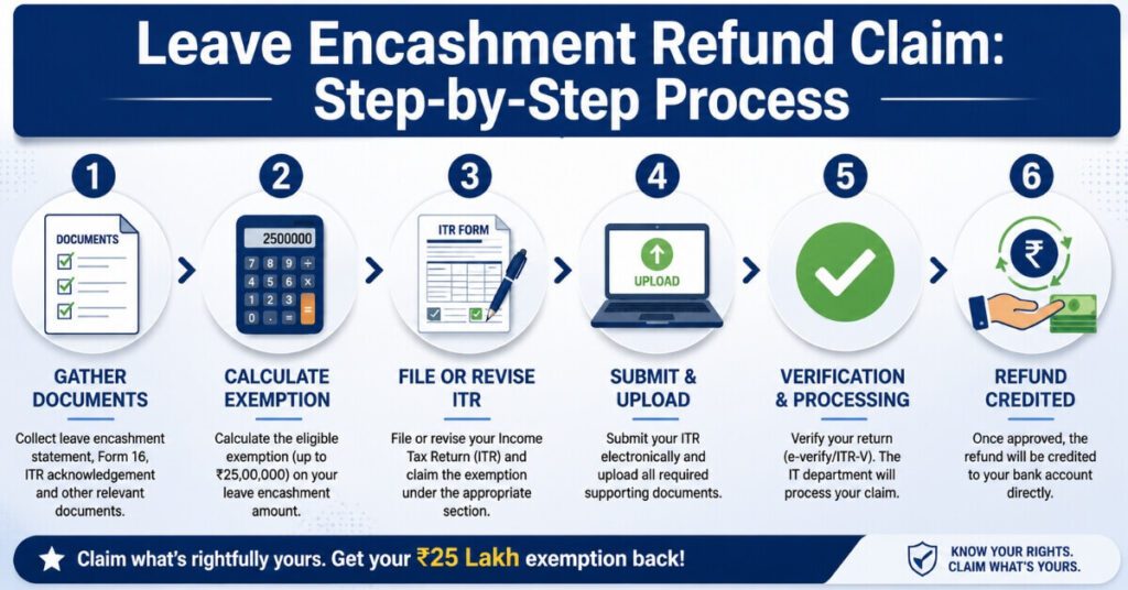 Step-by-step process to file a Leave Encashment Refund Claim