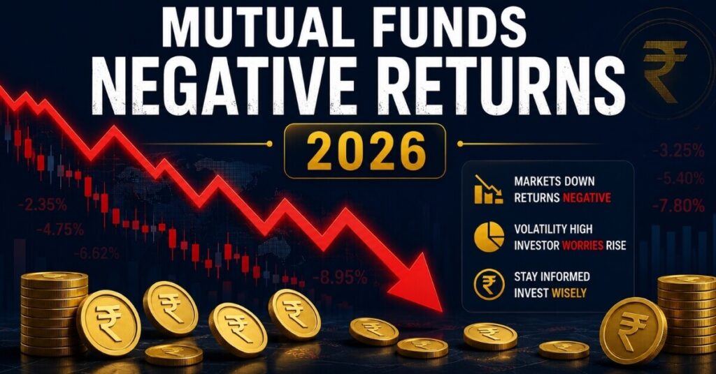 Mutual funds negative returns 2026 guide showing declining chart
