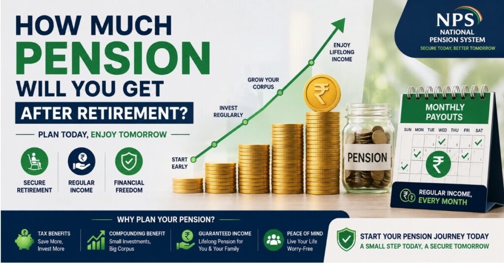 NPS pension monthly income after retirement calculation graphic
