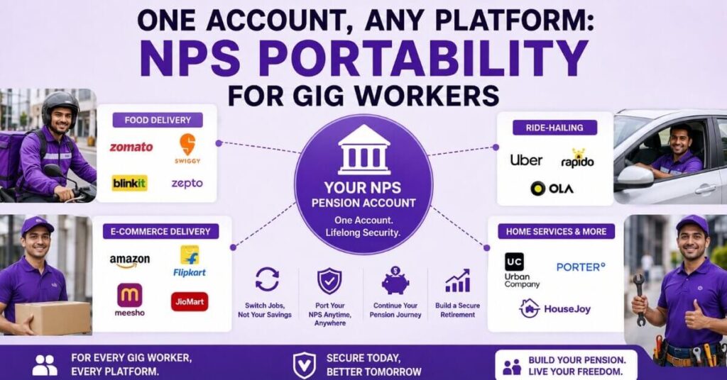 NPS pension account portability across gig platforms illustration