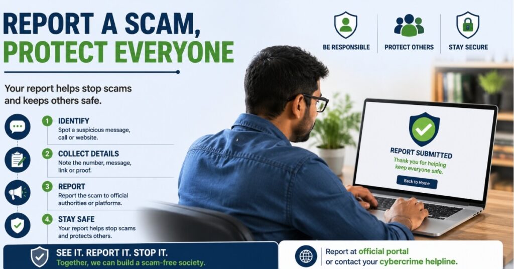 Steps to report a fake income tax notice WhatsApp scam