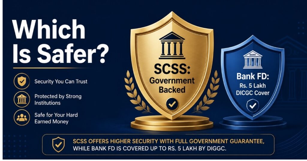 SCSS government backing vs DICGC bank FD insurance limit