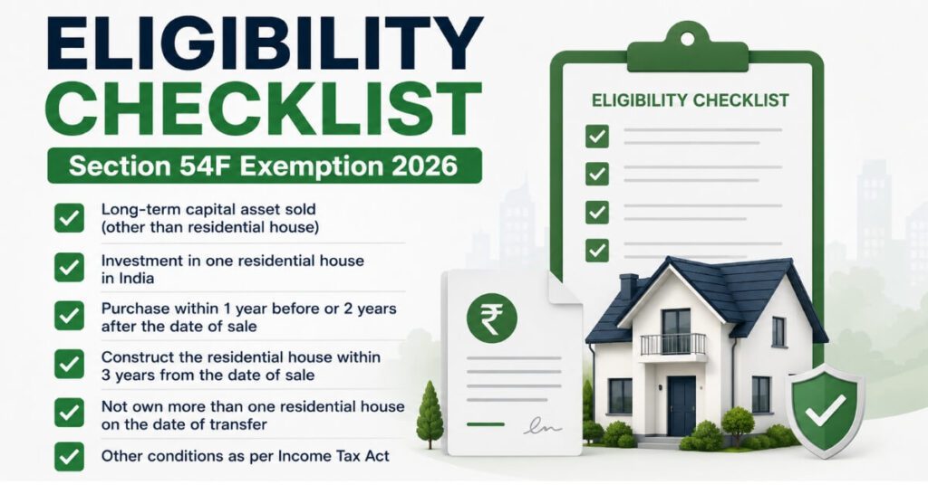 Eligibility criteria for Section 54F Exemption 2026